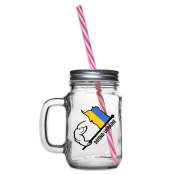 Defend ukraine - Henkelglas mit Schraubdeckel - Klar - Links