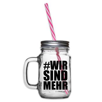 WIR SIND MEHR - Henkelglas mit Schraubdeckel - Klar - Links