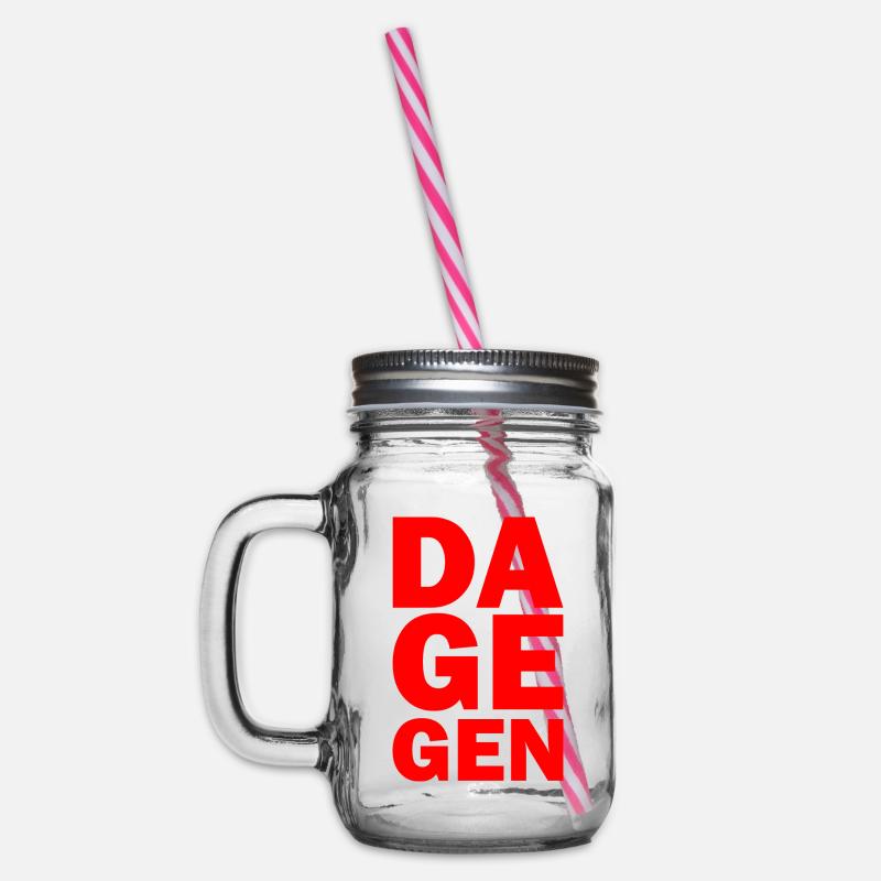Dagegen - Henkelglas mit Schraubdeckel - Klar