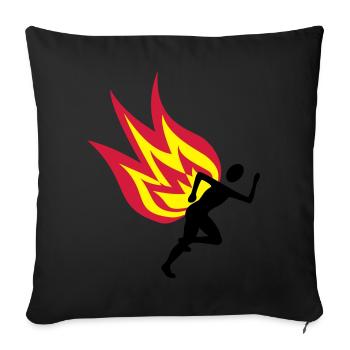 Feu de Jogger - Coussin et housse de 45 x 45 cm - noir - Devant