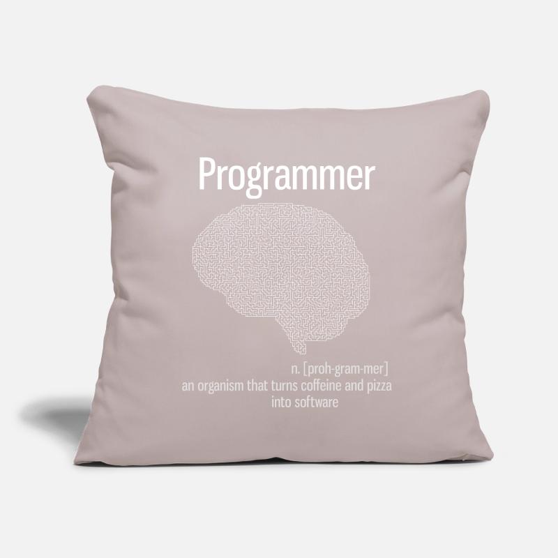 programmer brain pc computer definition pizza lo Sofa pillow with filling 45cm x 45cm