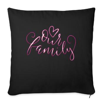 Our Family - Coussin et housse de 45 x 45 cm - noir - Devant