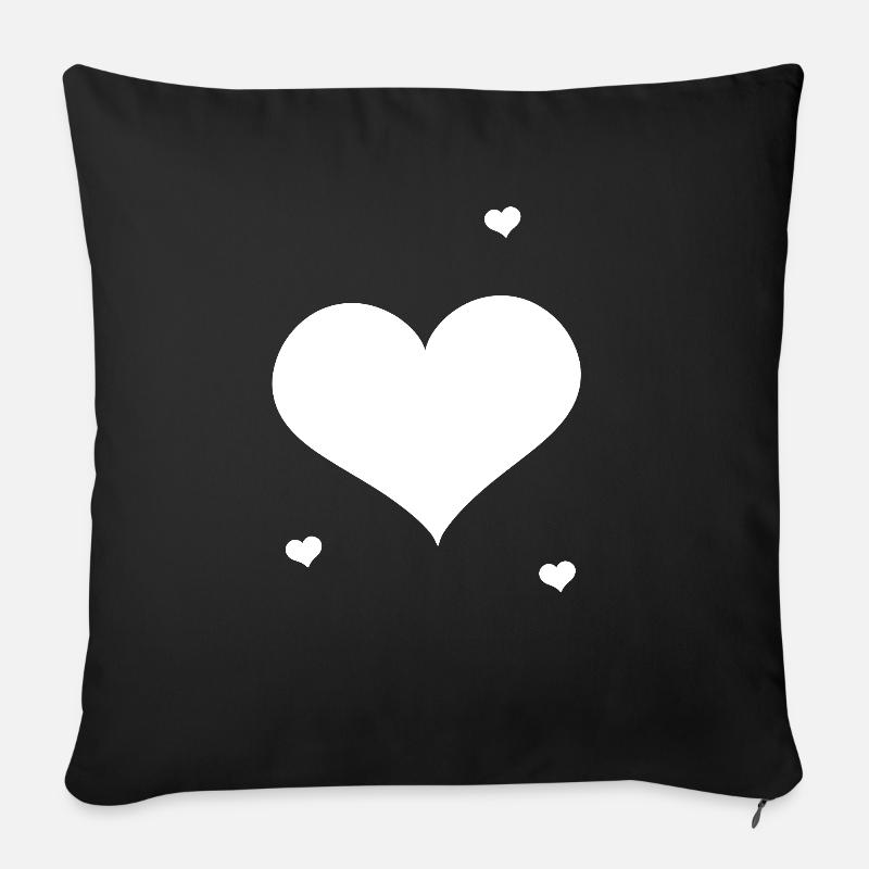 Cuore Cuore Amore - Cuscino da divano 45 x 45 cm con riempimento - nero