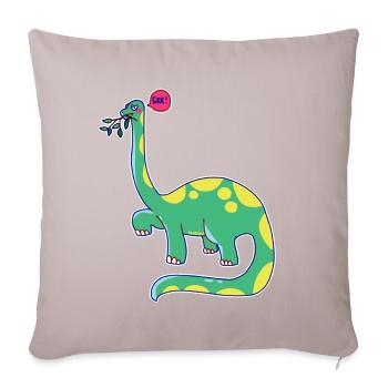 Dinosaur is in a bad mood - Sofa pillow with filling 45cm x 45cm - light taupe - Front
