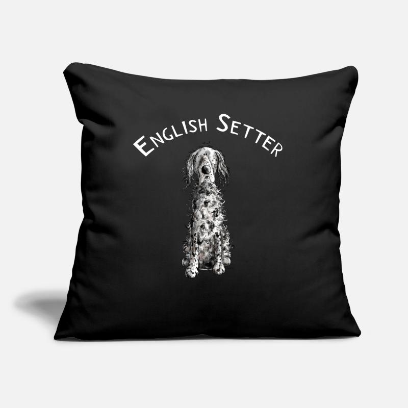 Drolliger Englischer Setter I Hunde Comic Geschenk Sofakissen mit Füllung 45 x 45 cm