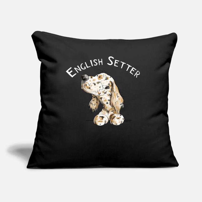 Englischer Setter I Hunde Comic Geschenk Sofakissen mit Füllung 45 x 45 cm