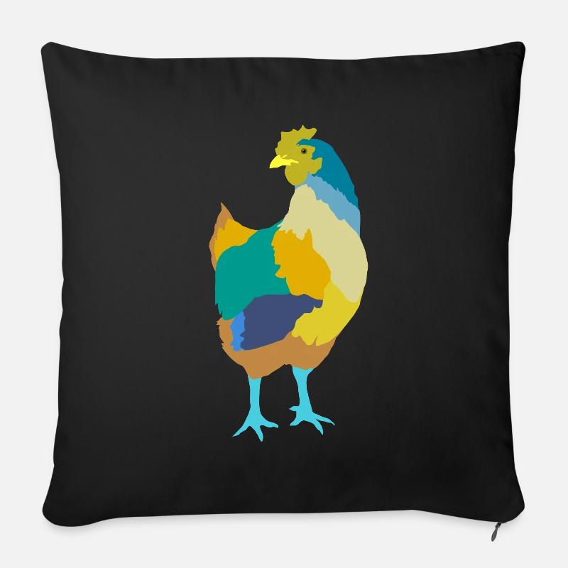 Huhn - Sofakissen mit Füllung 45 x 45 cm - Schwarz