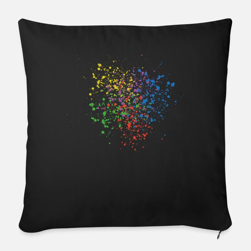 Farbfleck - Sofakissen mit Füllung 45 x 45 cm - Schwarz