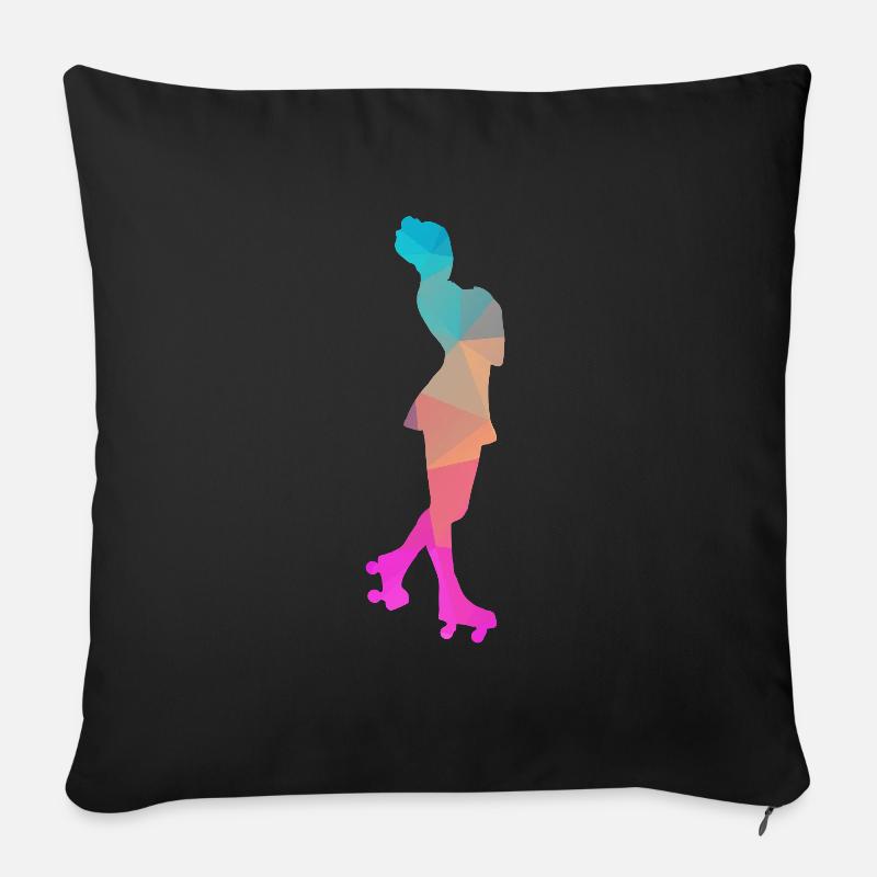 Abstrakter Eis- und Rollschuh-Design - Sofakissen mit Füllung 45 x 45 cm - Schwarz
