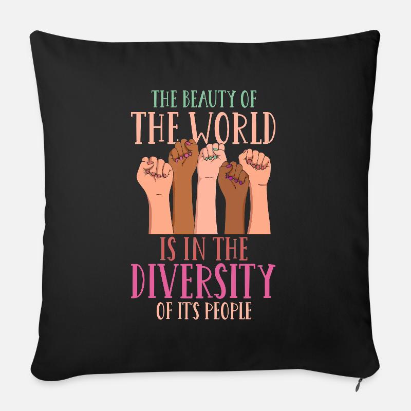 Diversity - Sofakissen mit Füllung 45 x 45 cm - Schwarz