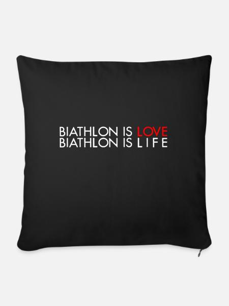 Biathlon - Sofakissen mit Füllung 45 x 45 cm - Schwarz
