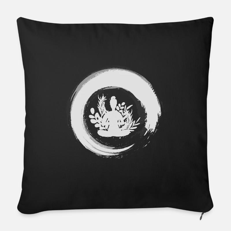 Zen Circle Buddhismus - Sofakissen mit Füllung 45 x 45 cm - Schwarz