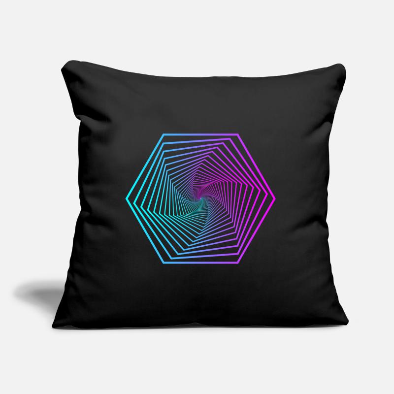 Neon Polygon Spiral Gradient Sofa pillow with filling 45cm x 45cm