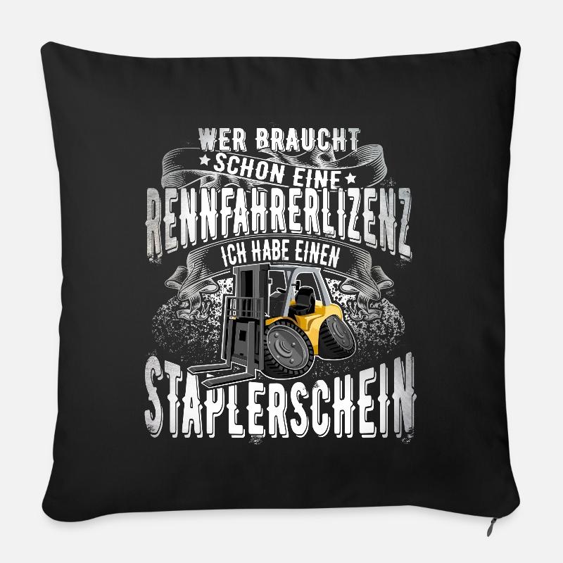 Staplerfahrer - Sofakissen mit Füllung 45 x 45 cm - Schwarz