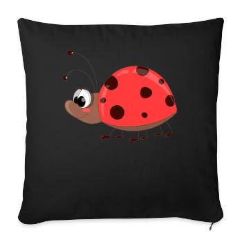 Coccinelle / Doux / Je suis une coccinelle - Coussin et housse de 45 x 45 cm - noir - Devant