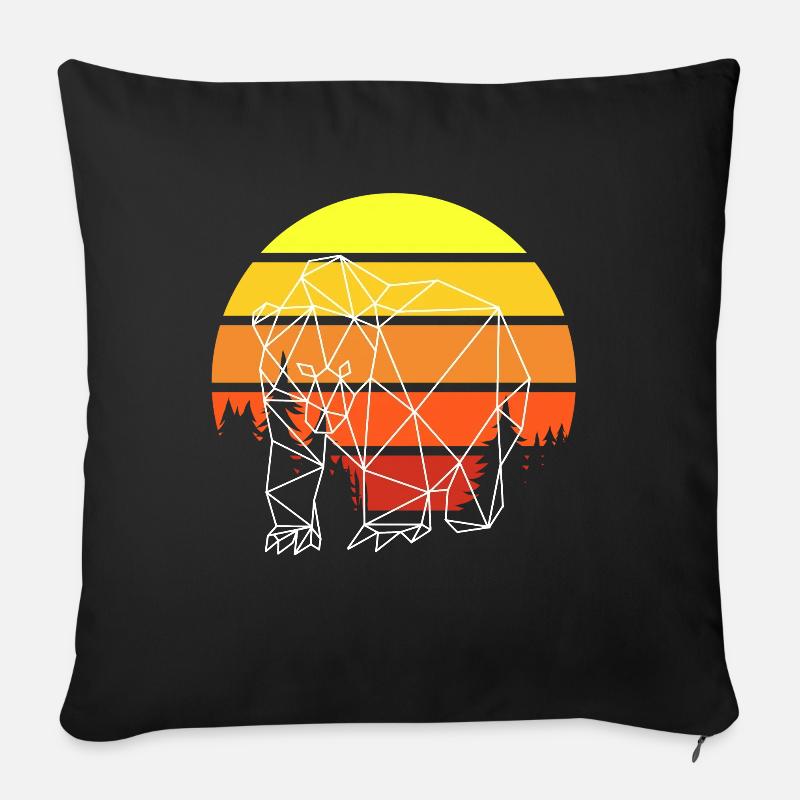 Bär Polygon Sunset - Sofakissen mit Füllung 45 x 45 cm - Schwarz