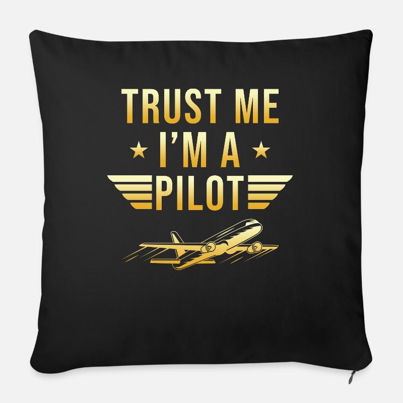 Pilot Geschenk - Sofakissen mit Füllung 45 x 45 cm - Schwarz