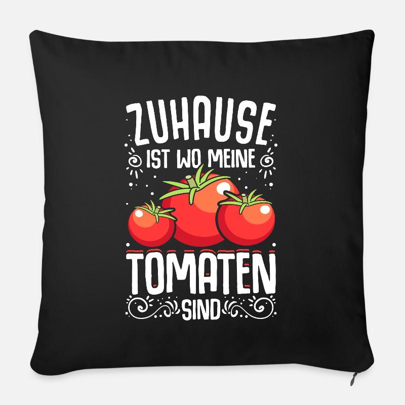 Tomaten Gärtner Hobbygärtner Geschenk Gartenarbeit - Sofakissen mit Füllung 45 x 45 cm - Schwarz