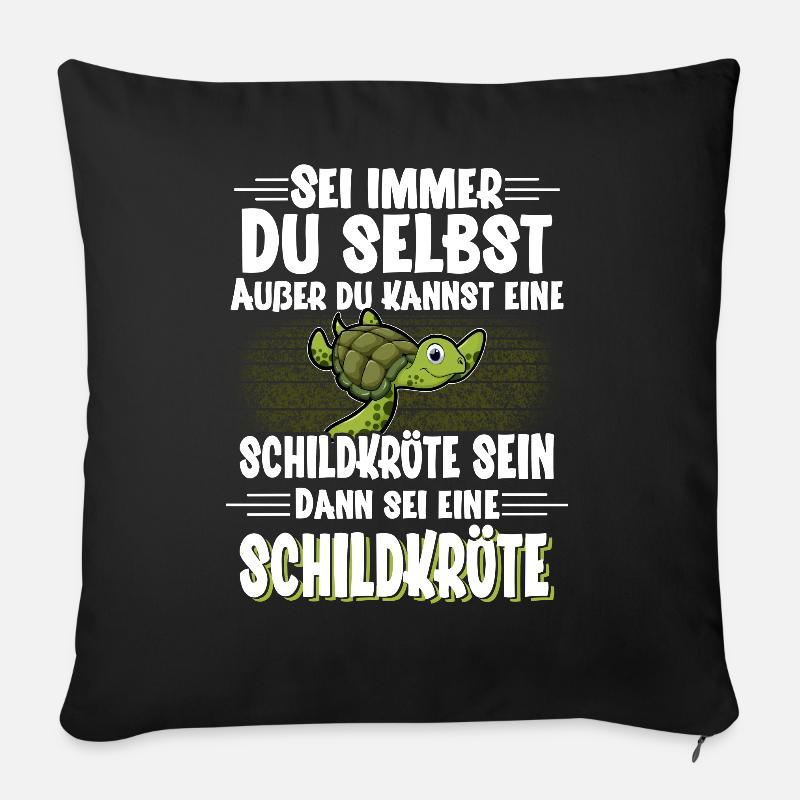 Schildkröte - Sofakissen mit Füllung 45 x 45 cm - Schwarz