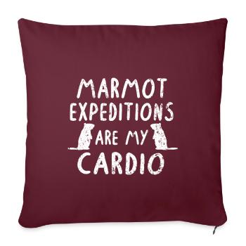 Marmotte photo sort vintage rétro kardio design - Coussin et housse de 45 x 45 cm - bordeaux - Devant