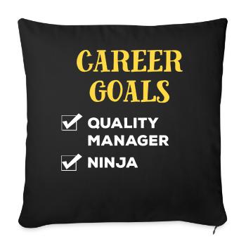 Quality Manager Career Goals Cool Gift - Coussin et housse de 45 x 45 cm - noir - Devant