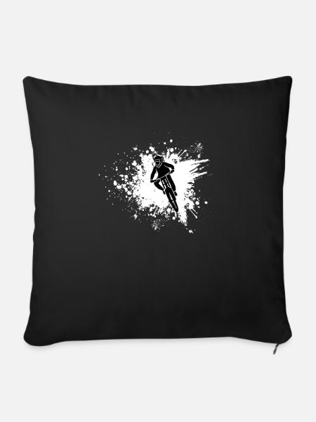 Mountainbiker Sprüche - Sofakissen mit Füllung 45 x 45 cm - Schwarz