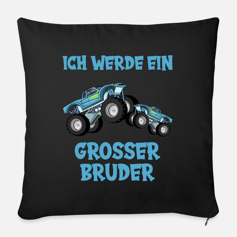 Ich werde großer Bruder - Sofakissen mit Füllung 45 x 45 cm - Schwarz