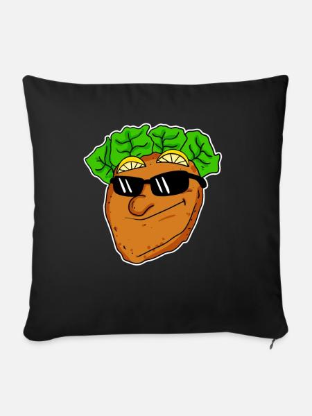 Cooles Schnitzel mit Sonnenbrille - Sofakissen mit Füllung 45 x 45 cm - Schwarz
