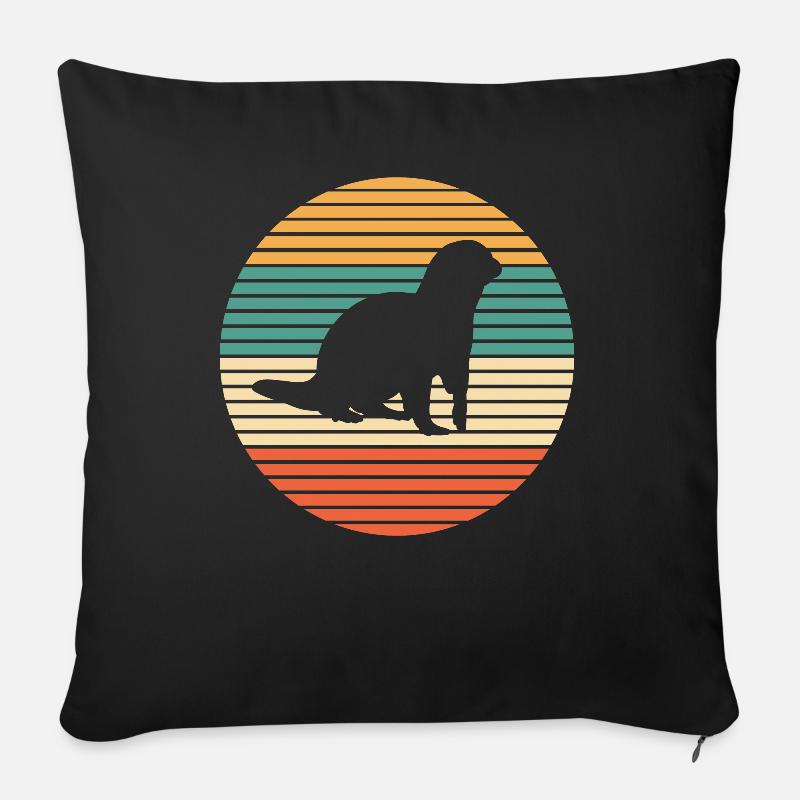 otter - Sofa pillow with filling 45cm x 45cm - black