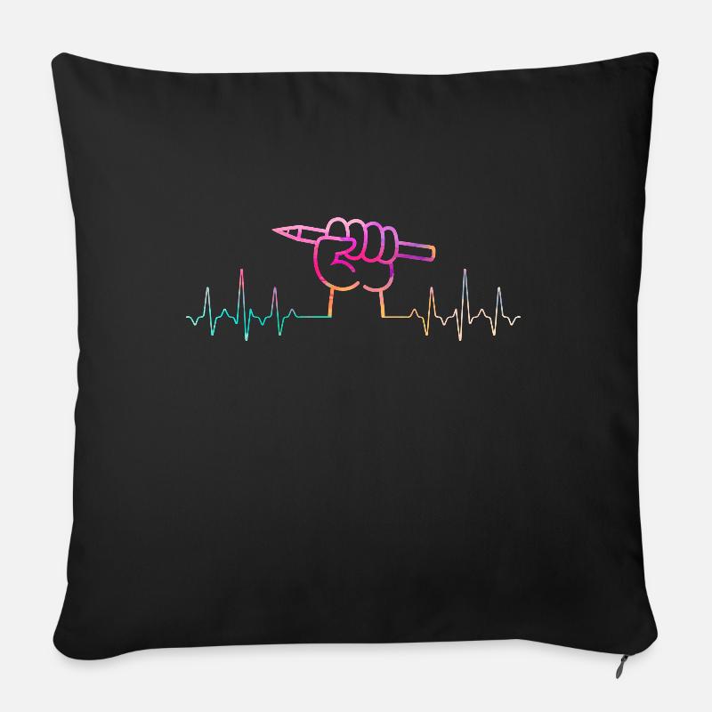 Zeichner Zeichnen Zeichenstift - Sofakissen mit Füllung 45 x 45 cm - Schwarz