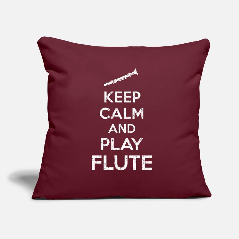 Flöte Keep Calm Spruch Sofakissen mit Füllung 45 x 45 cm