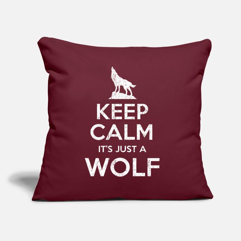 Wolf saying Keep calm Wolf Sofa pillow with filling 45cm x 45cm