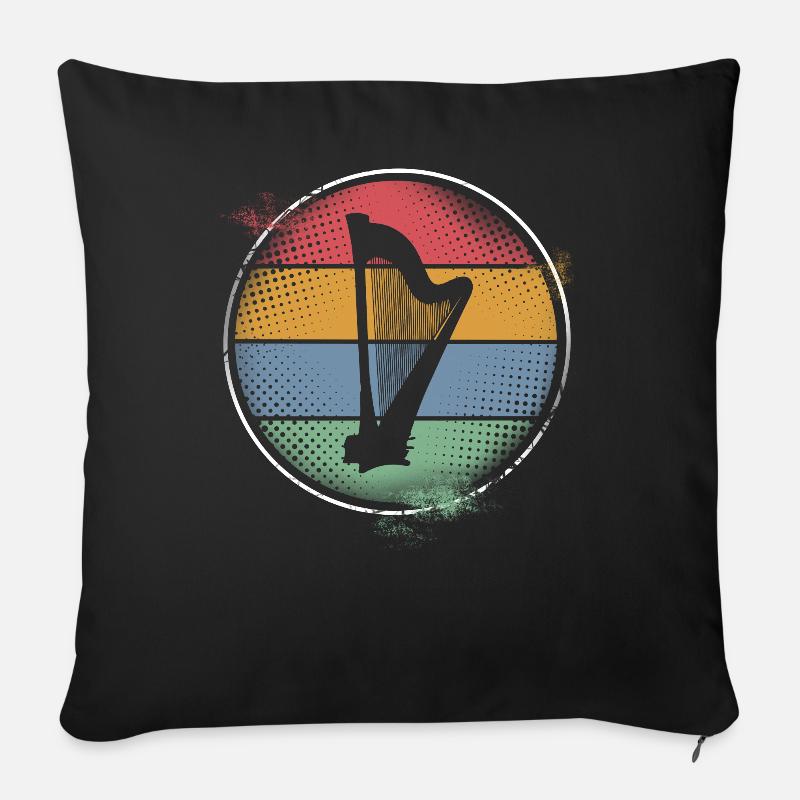 Harfe - Sofakissen mit Füllung 45 x 45 cm - Schwarz