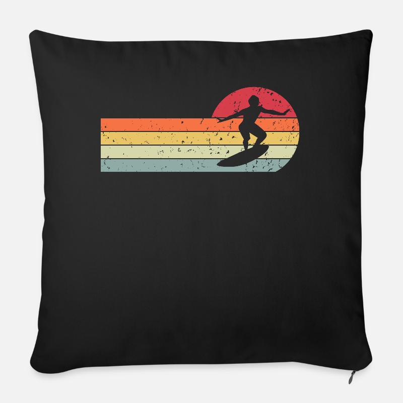 Surfer Surfen - Sofakissen mit Füllung 45 x 45 cm - Schwarz