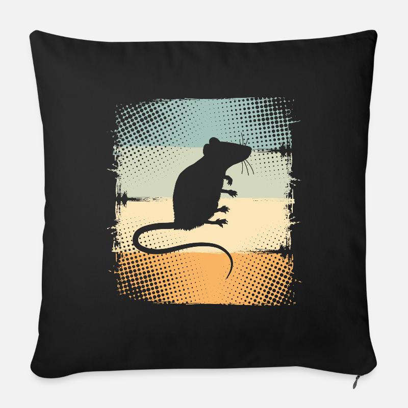 Ratte - Sofakissen mit Füllung 45 x 45 cm - Schwarz