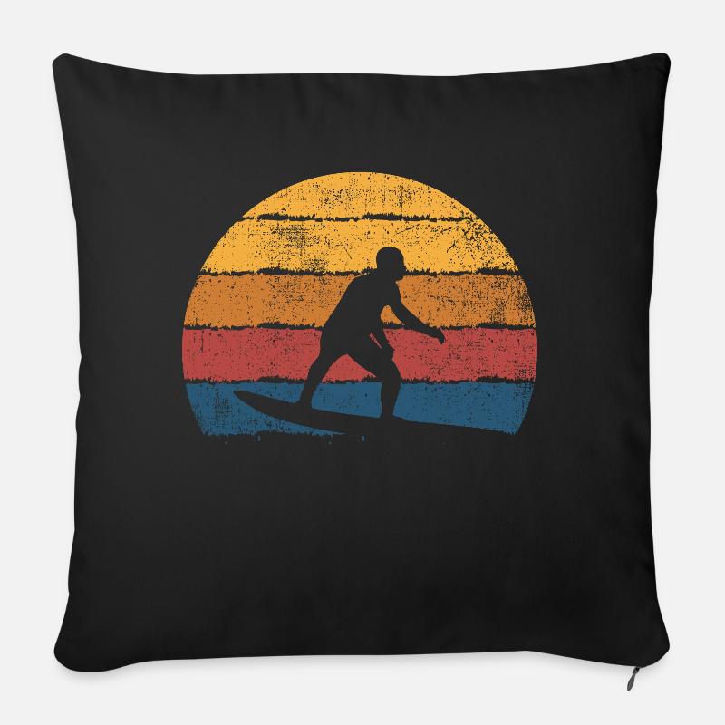 Surfer Surfen Surfboard - Sofakissen mit Füllung 45 x 45 cm - Schwarz