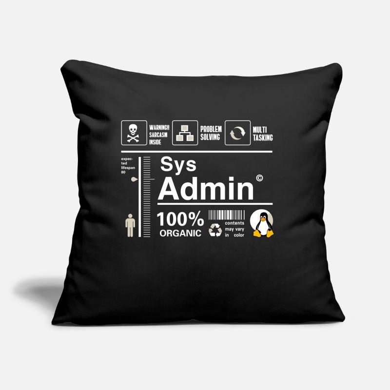 Sys Admin Penguin Computer Nerd pc Board cpu inh Sofa pillow with filling 45cm x 45cm