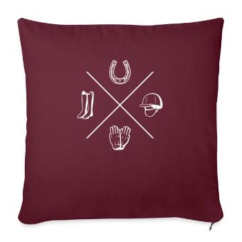 Accessoires d'équitation | Écurie de cavalière - Coussin et housse de 45 x 45 cm - bordeaux - Devant