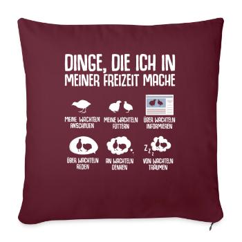 Wachtelzüchter Wachtel Geschenk Wachtelzucht - Sofakissen mit Füllung 45 x 45 cm - Burgunderrot - Vorne