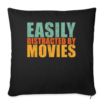 Movie Fan - Sofa pillow with filling 45cm x 45cm - black - Front