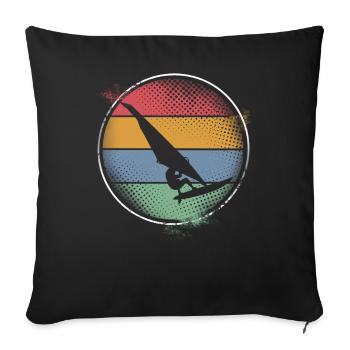 Surfer Surfing - Sofa pillow with filling 45cm x 45cm - black - Front