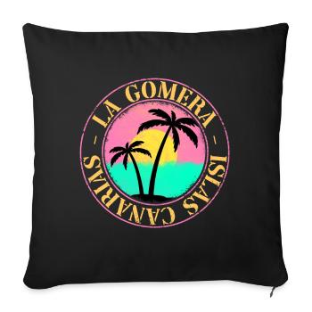La Gomera Sommer Sonne Strand Meer Palmen - Sofakissen mit Füllung 45 x 45 cm - Schwarz - Vorne