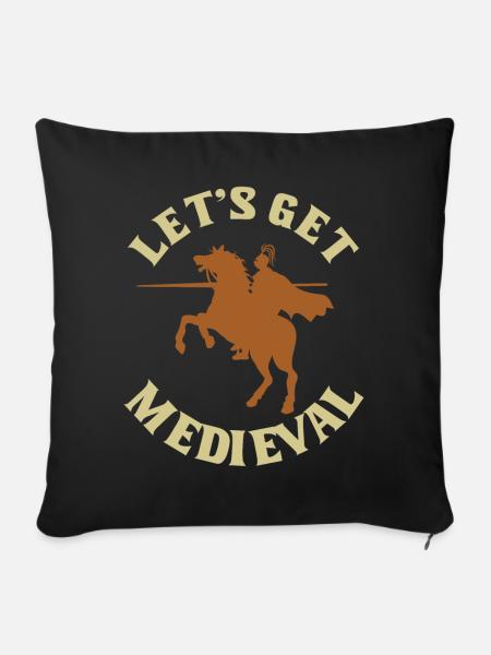 Ritter des Mittelalters - Sofakissen mit Füllung 45 x 45 cm - Schwarz