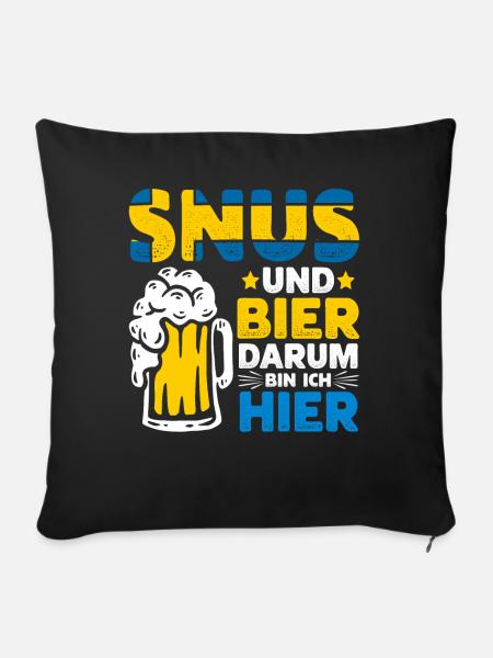 Snus Tabak Nikotin - Sofakissen mit Füllung 45 x 45 cm - Schwarz
