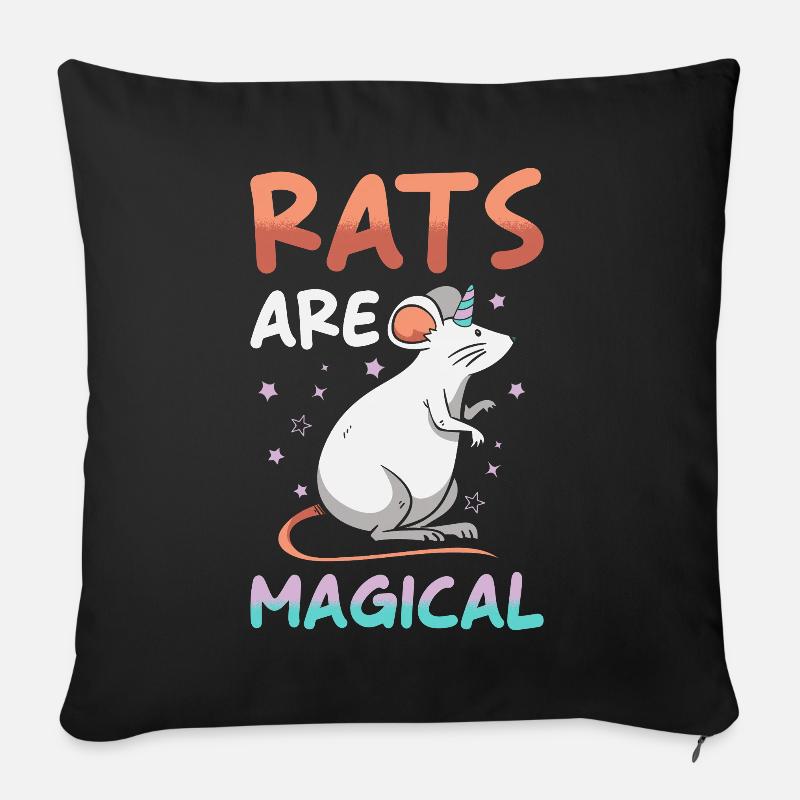 Ratte Einhorn Ratte - Sofakissen mit Füllung 45 x 45 cm - Schwarz