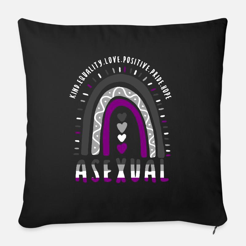 Asexual Pride Ace Pride Boho Regenbogen - Sofakissen mit Füllung 45 x 45 cm - Schwarz