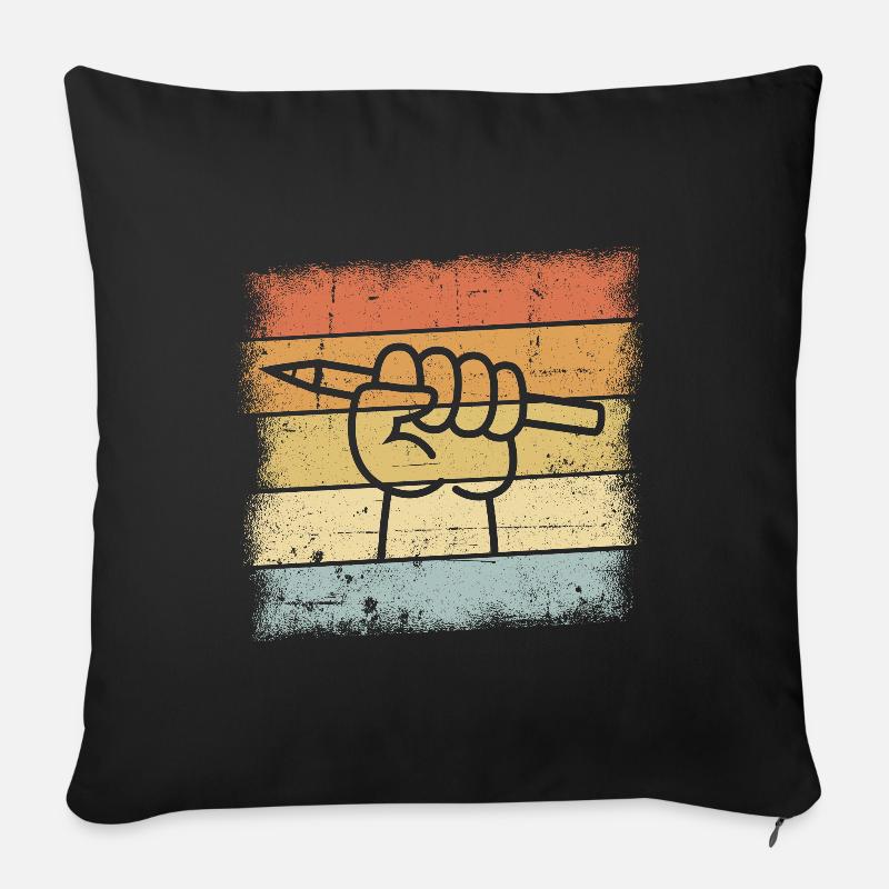 Zeichner Geschenke - Sofakissen mit Füllung 45 x 45 cm - Schwarz