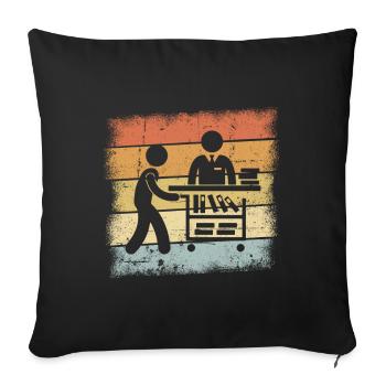 Librarian - Sofa pillow with filling 45cm x 45cm - black - Front