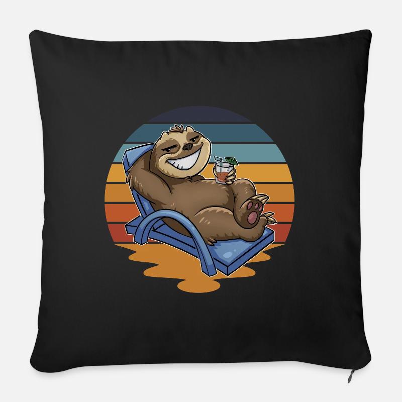 Faultier Urlauber Urlaub - Sofakissen mit Füllung 45 x 45 cm - Schwarz