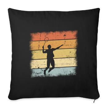 Badminton Rétro - Coussin et housse de 45 x 45 cm - noir - Devant